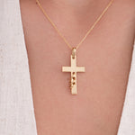 18K Gold Vermeil Cross Necklace: Father Son and Holy Spirit Necklace, Christian Jewelry Gift