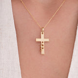 18K Gold Vermeil Cross Necklace: Father Son and Holy Spirit Necklace, Christian Jewelry Gift