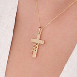 18K Gold Vermeil Cross Necklace: Father Son and Holy Spirit Necklace, Christian Jewelry Gift