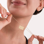 14K Solid Gold Angel Numbers Bar Necklace, 777 Necklace, Lucky Number Necklace, Angel Number, Christmas Gift Women