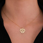14K Solid Gold Halloween Skull Necklace, Dia De Los Muertos Necklace, Gothic Jewelry, Halloween Necklace Gift