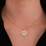 14K Solid Gold Halloween Skull Necklace, Dia De Los Muertos Necklace, Gothic Jewelry, Halloween Necklace Gift