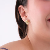 14K Gold Plated Flower Stud Earrings, Mother's Day Gift