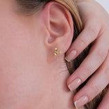 14K Gold Plated Tiny Flower Stud Earrings, Botanical Earrings, Birthday Gift For Her