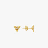 14K Gold Plated Tiny Flower Stud Earrings, Botanical Earrings, Birthday Gift For Her