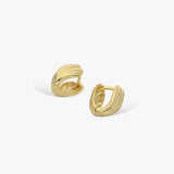 14K Gold Plated Seashell Earrings, Huggie Earrings, Ocean Jewelry, Summer Earrings, Gift for Her