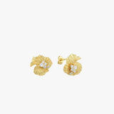 14K Gold Plated Flower Stud Earrings, Mother's Day Gift