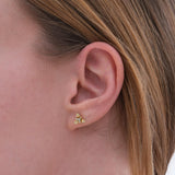 14K Gold Plated Tiny Flower Stud Earrings, Botanical Earrings, Birthday Gift For Her