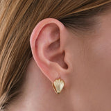 14K Gold Plated Seashell Earrings, Huggie Earrings, Ocean Jewelry, Summer Earrings, Gift for Her