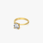 1.52 CT Yellow Lab Grown Diamond Solitaire Ring, Round Cut Engagement Ring, 925 Silver 8K 14K Gold Ring, Gift for Her