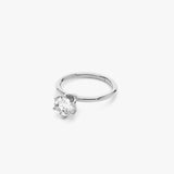 Round Solitaire Engagement Ring, 0.94 CT Lab Grown Diamond Ring, Classic Prong Setting Ring for Women