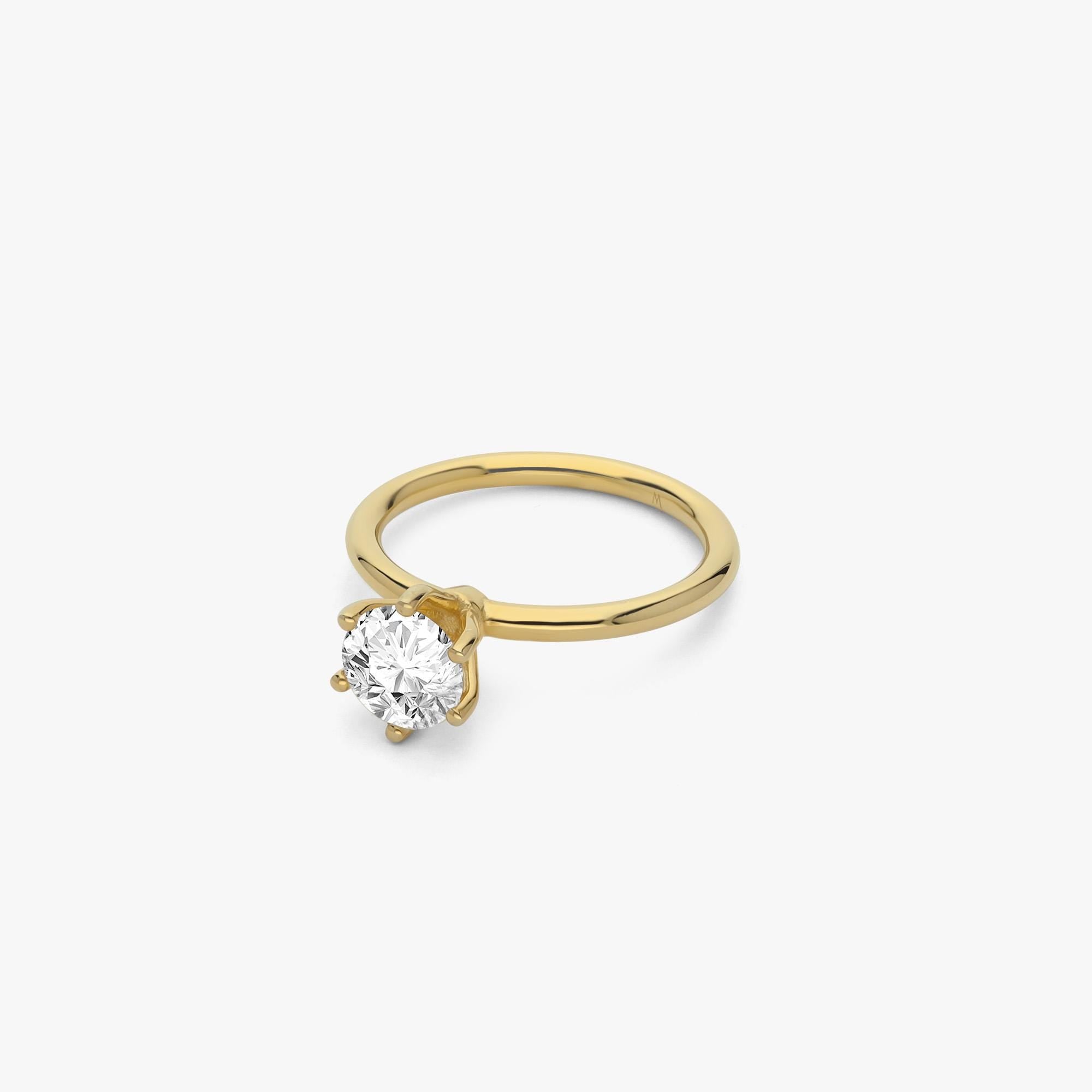 Round Solitaire Engagement Ring, 0.94 CT Lab Grown Diamond Ring, Classic Prong Setting Ring for Women