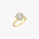 2.27 CT Lab Grown Diamond Floral Cluster Ring, Round Cut Engagement Ring, 925 Silver 8K 14K Gold Ring, Gift for Her