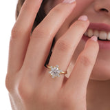 2.27 CT Lab Grown Diamond Floral Cluster Ring, Round Cut Engagement Ring, 925 Silver 8K 14K Gold Ring, Gift for Her