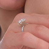 2.27 CT Lab Grown Diamond Floral Cluster Ring, Round Cut Engagement Ring, 925 Silver 8K 14K Gold Ring, Gift for Her