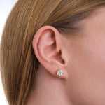 2.02 CT Round Lab Diamond Stud Earrings, Six Prong Basket Setting Stud Earrings