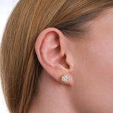 2.02 CT Round Lab Diamond Stud Earrings, Six Prong Basket Setting Stud Earrings