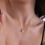Lab Grown Diamond Solitaire Necklace, 0.68 CT Round Cut Diamond Pendant, 925 Silver 8K 14K Gold Gift