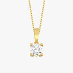 Lab Grown Diamond Solitaire Necklace, 0.68 CT Round Cut Diamond Pendant, 925 Silver 8K 14K Gold Gift