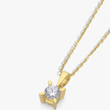 Lab Grown Diamond Solitaire Necklace, Round Cut Diamond Pendant, 925 Silver 8K 14K Gold Necklace, 0.55 CT