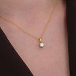 Lab Grown Diamond Wedding Necklace, Solitaire Diamond Pendant, 925 Silver 8K 14K Gold, 0.65 CT