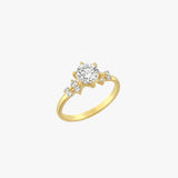 1.22 CT Round Cut Diamond Ring, 14K Solid Gold Engagement Ring, Promise Ring for Her