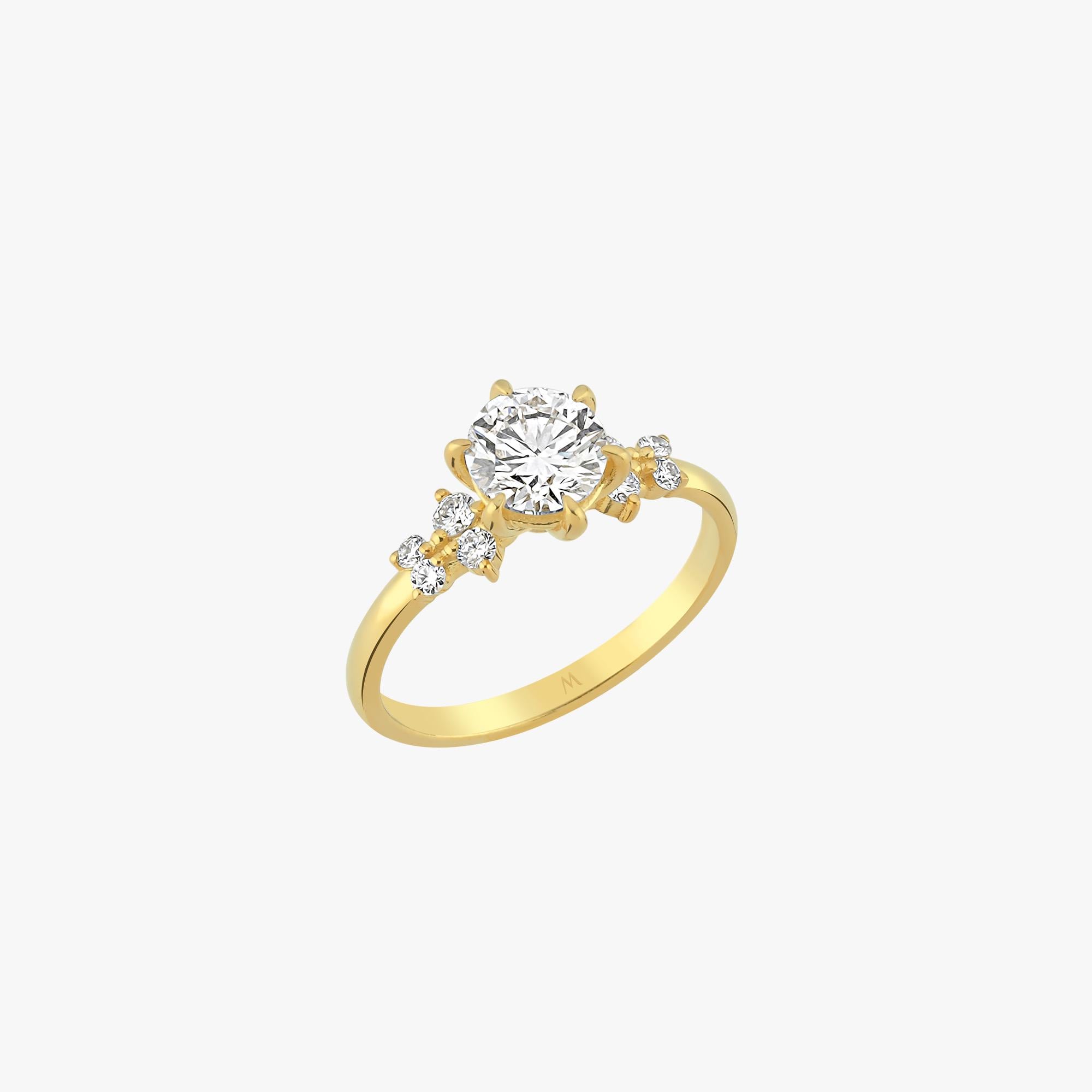 1.22 CT Round Cut Diamond Ring, 14K Solid Gold Engagement Ring, Promise Ring for Her