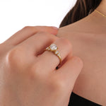 1.22 CT Round Cut Diamond Ring, 14K Solid Gold Engagement Ring, Promise Ring for Her
