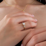 1.22 CT Round Cut Diamond Ring, 14K Solid Gold Engagement Ring, Promise Ring for Her
