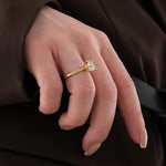 1.52 CT Yellow Lab Grown Diamond Solitaire Ring, Round Cut Engagement Ring, 925 Silver 8K 14K Gold Ring, Gift for Her