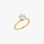 Round Solitaire Engagement Ring, 0.94 CT Lab Grown Diamond Ring, Classic Prong Setting Ring for Women