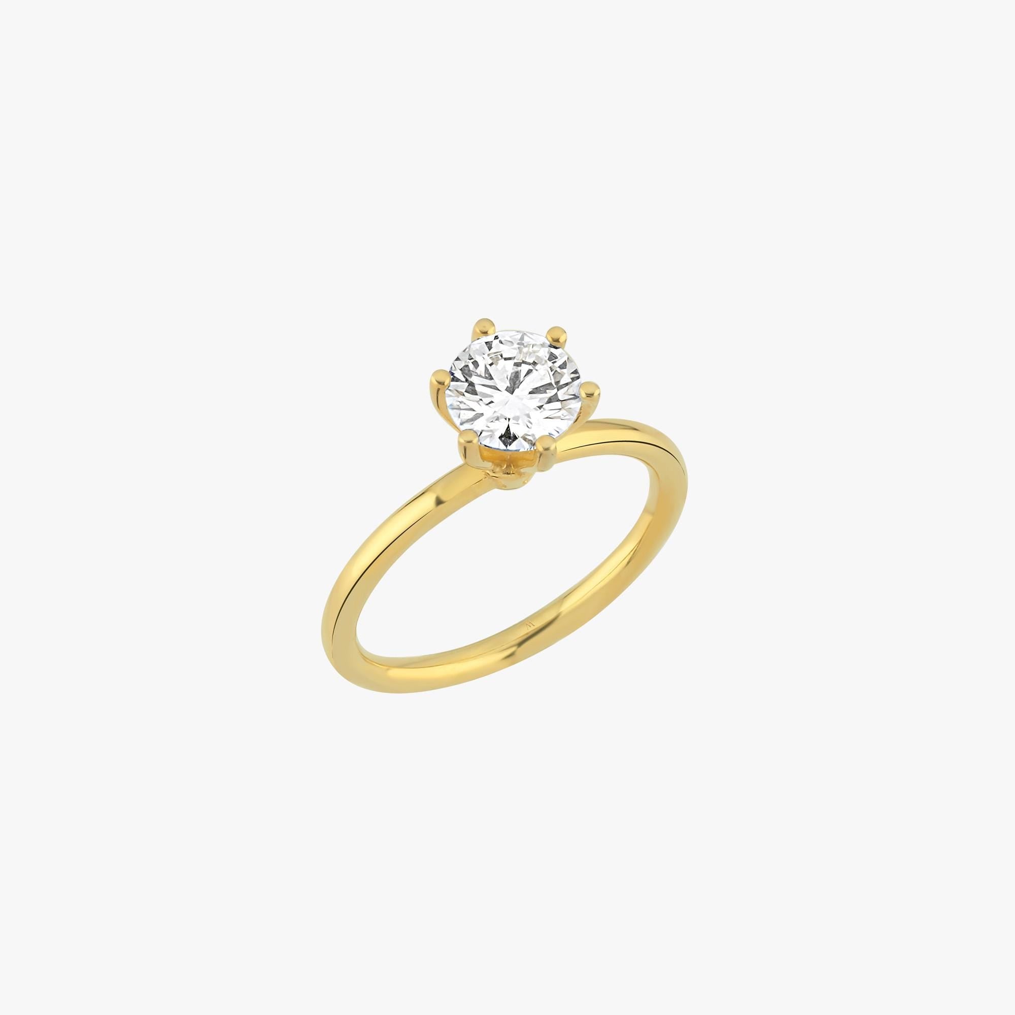 Round Solitaire Engagement Ring, 0.94 CT Lab Grown Diamond Ring, Classic Prong Setting Ring for Women