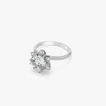 2.27 CT Lab Grown Diamond Floral Cluster Ring, Round Cut Engagement Ring, 925 Silver 8K 14K Gold Ring, Gift for Her