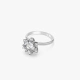 2.27 CT Lab Grown Diamond Floral Cluster Ring, Round Cut Engagement Ring, 925 Silver 8K 14K Gold Ring, Gift for Her