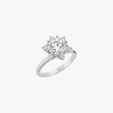 2.27 CT Lab Grown Diamond Floral Cluster Ring, Round Cut Engagement Ring, 925 Silver 8K 14K Gold Ring, Gift for Her