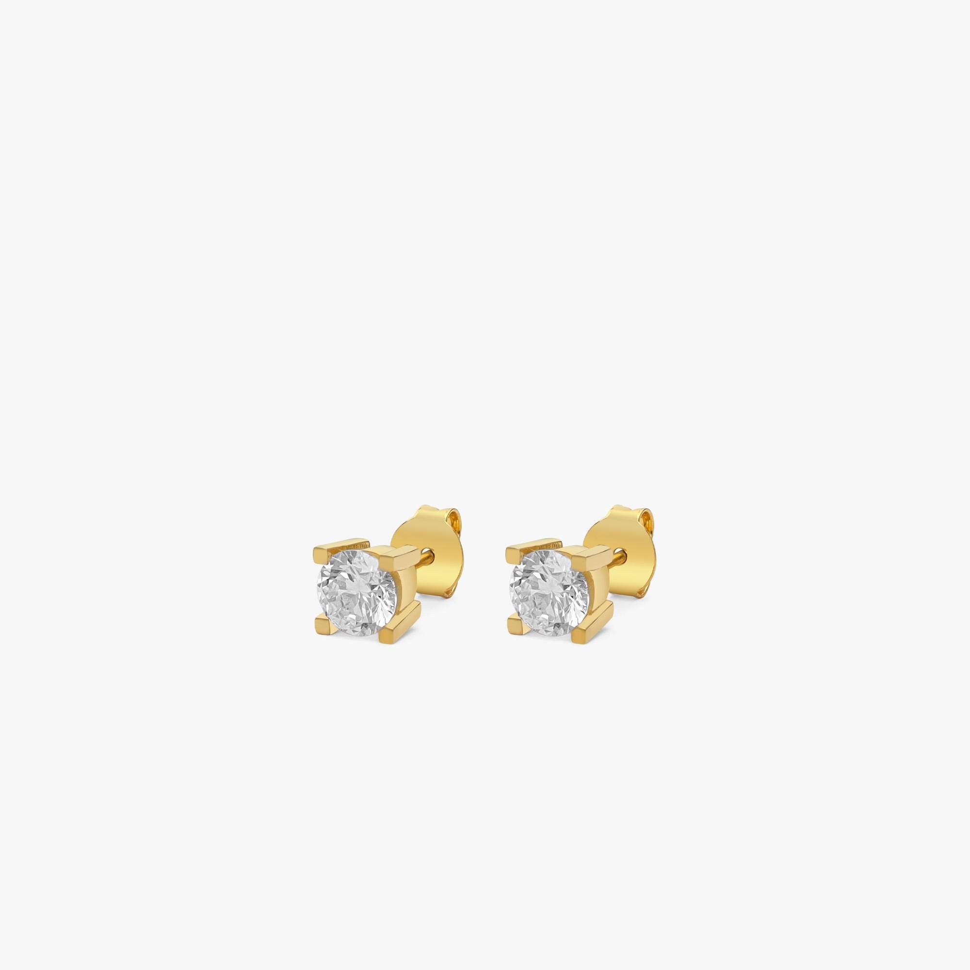 1.35 CT Lab Grown Diamond Stud Earrings, Four Prong Basket Setting Earrings, Gift for Wife