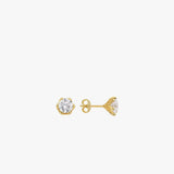 2.02 CT Round Lab Diamond Stud Earrings, Six Prong Basket Setting Stud Earrings