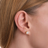 2.02 CT Round Lab Diamond Stud Earrings, Six Prong Basket Setting Stud Earrings