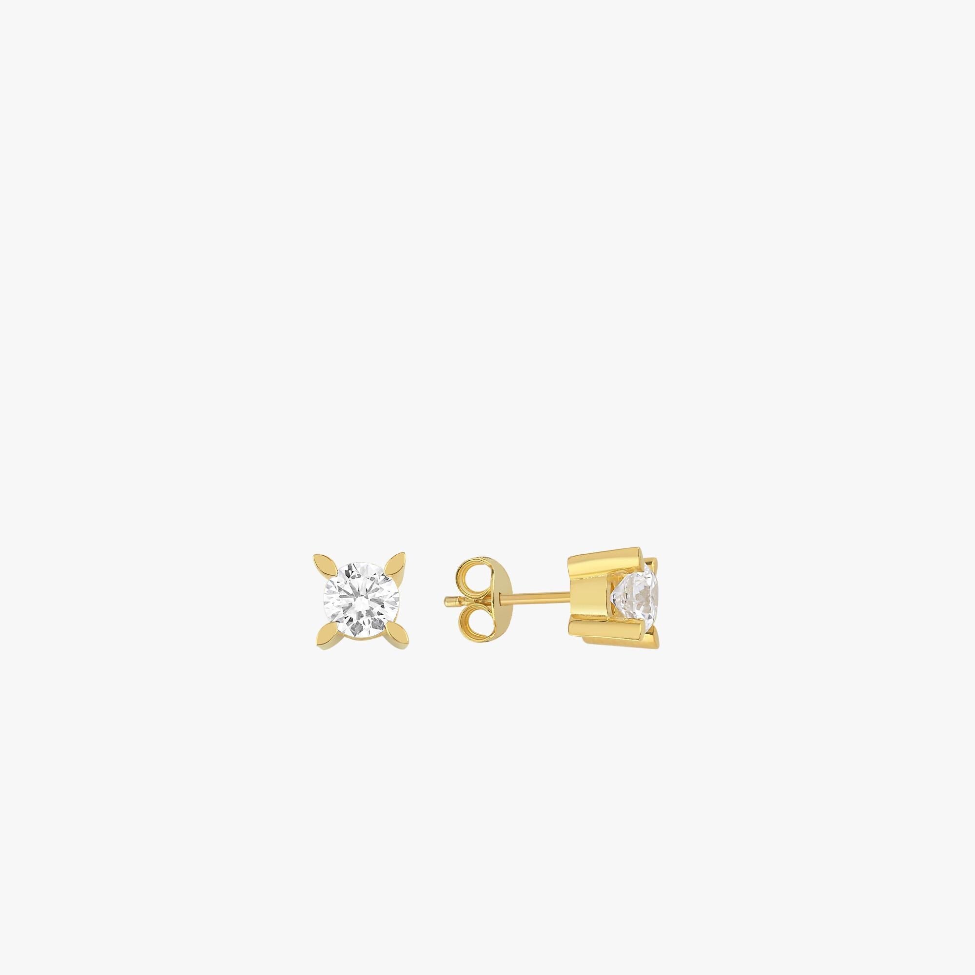 Lab Grown Diamond Studs, Round Cut 1.10 CT Earrings, Gift for Her