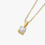 Lab Grown Diamond Solitaire Necklace, 0.68 CT Round Cut Diamond Pendant, 925 Silver 8K 14K Gold Gift