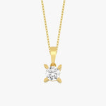 Lab Grown Diamond Solitaire Necklace, Round Cut Diamond Pendant, 925 Silver 8K 14K Gold Necklace, 0.55 CT