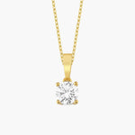 Lab Grown Diamond Wedding Necklace, Solitaire Diamond Pendant, 925 Silver 8K 14K Gold, 0.65 CT