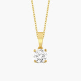 Lab Grown Diamond Wedding Necklace, Solitaire Diamond Pendant, 925 Silver 8K 14K Gold, 0.65 CT