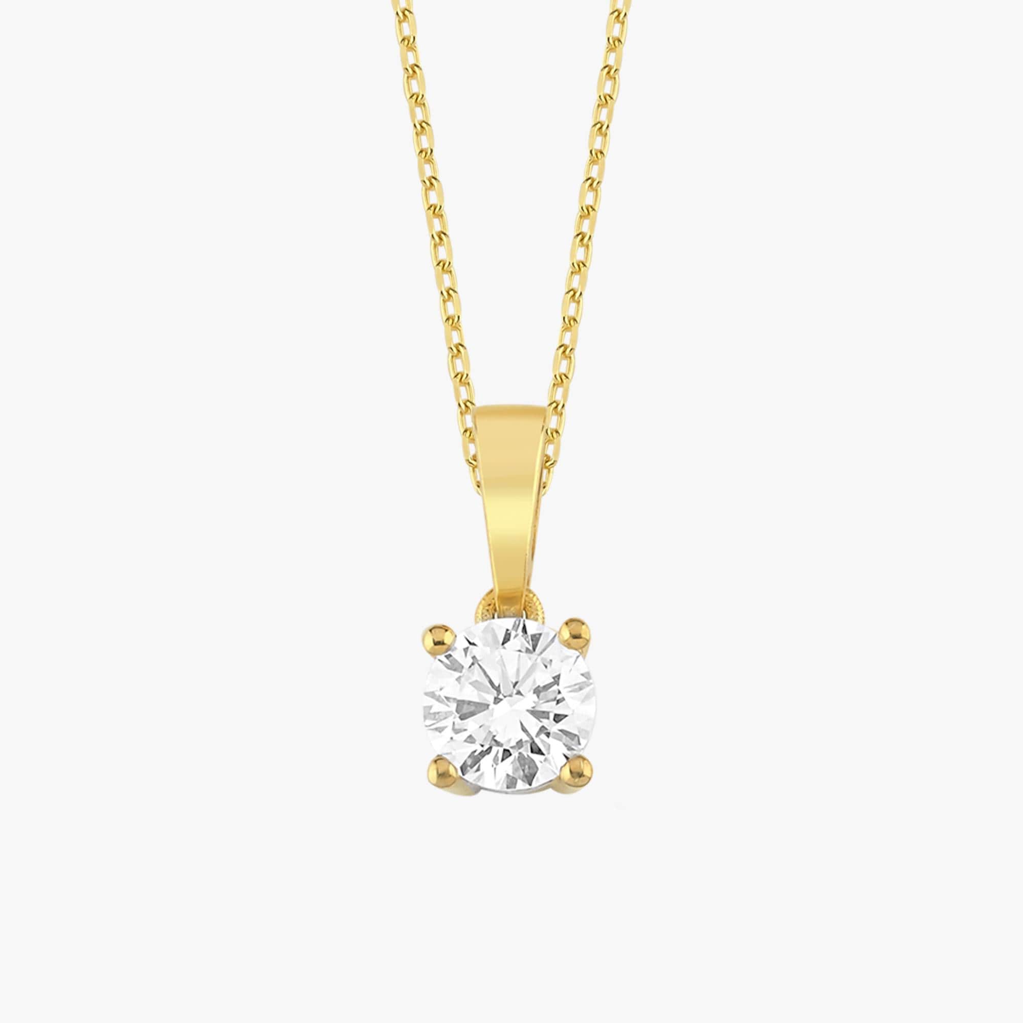 Lab Grown Diamond Wedding Necklace, Solitaire Diamond Pendant, 925 Silver 8K 14K Gold, 0.65 CT
