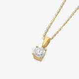 Lab Grown Diamond Wedding Necklace, Solitaire Diamond Pendant, 925 Silver 8K 14K Gold, 0.65 CT