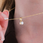Lab Grown Diamond Wedding Necklace, Solitaire Diamond Pendant, 925 Silver 8K 14K Gold, 0.65 CT