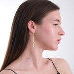 14K Gold Plated Sculptural Earrings with Baroque Pearl, Bridal Earrings Gift