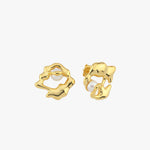 14K Gold Plated Abstract Pearl Earrings, Freshwater Pearl Wedding Jewelry, Bridesmaid Gifts