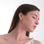 14K Gold Plated Abstract Pearl Earrings, Freshwater Pearl Wedding Jewelry, Bridesmaid Gifts