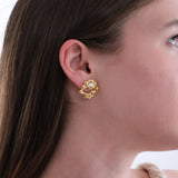 14K Gold Plated Abstract Pearl Earrings, Freshwater Pearl Wedding Jewelry, Bridesmaid Gifts